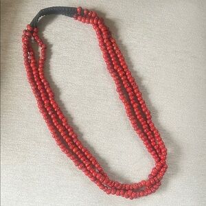 Elegant Red Beaded Necklace